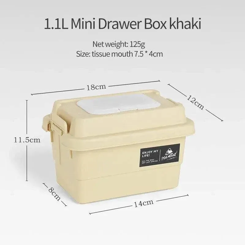 Outdoor Desktop Multifunctional Paper Drawer Storage Box Tissue Box Miscellaneous Bin Storage Box Camping Seasoning Bottle