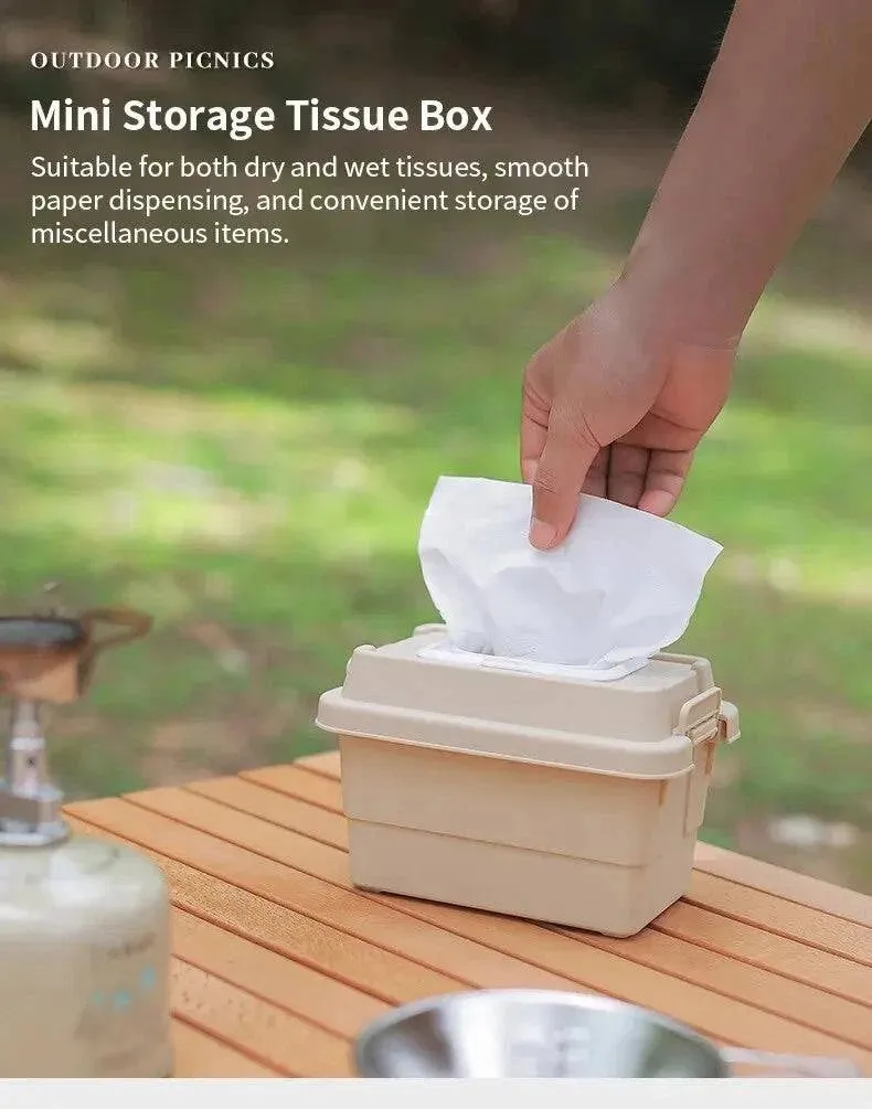 Outdoor Desktop Multifunctional Paper Drawer Storage Box Tissue Box Miscellaneous Bin Storage Box Camping Seasoning Bottle