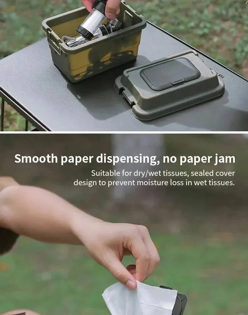 Outdoor Desktop Multifunctional Paper Drawer Storage Box Tissue Box Miscellaneous Bin Storage Box Camping Seasoning Bottle