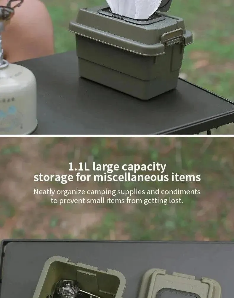 Outdoor Desktop Multifunctional Paper Drawer Storage Box Tissue Box Miscellaneous Bin Storage Box Camping Seasoning Bottle