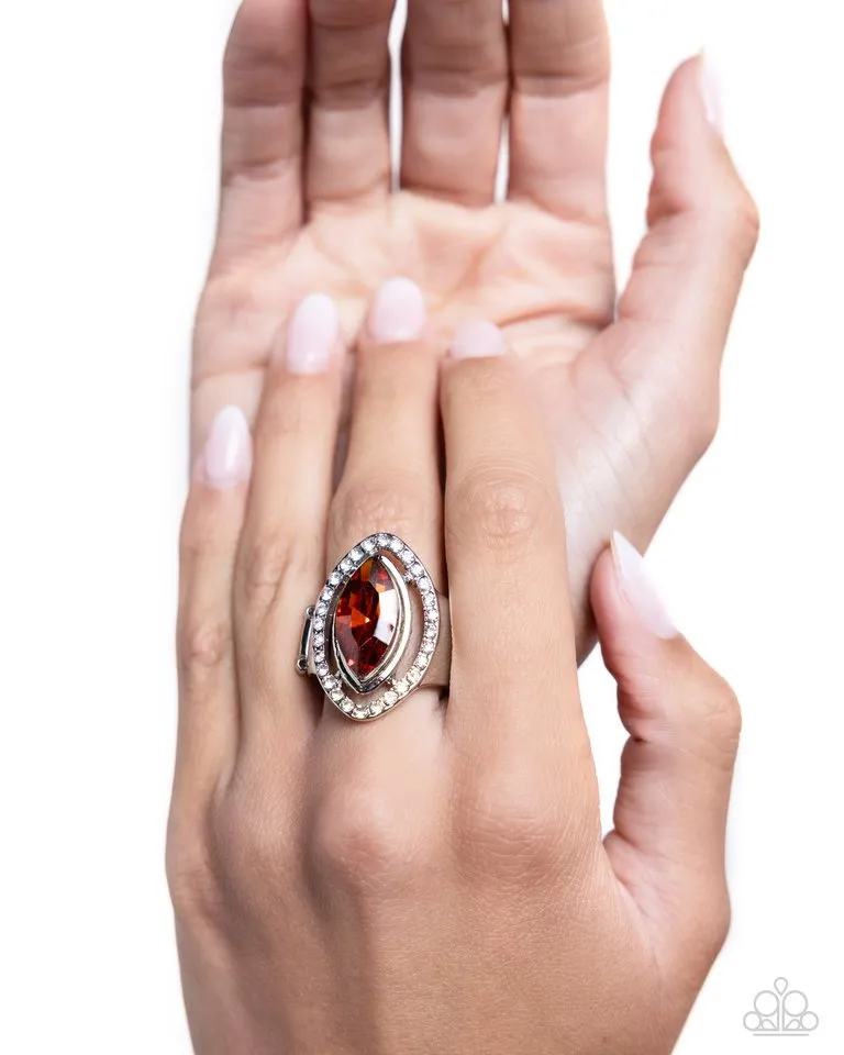 Paparazzi Ring ~ Marquise Majesty - Brown