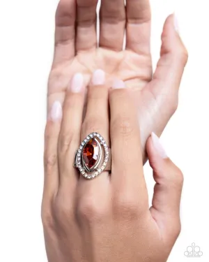 Paparazzi Ring ~ Marquise Majesty - Brown