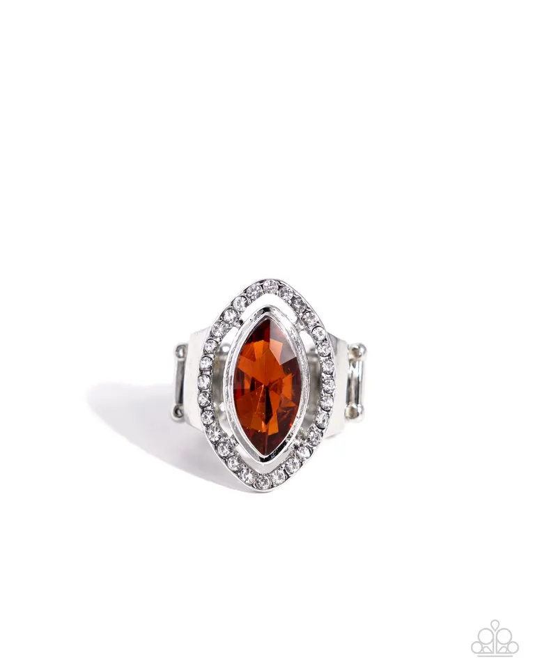Paparazzi Ring ~ Marquise Majesty - Brown