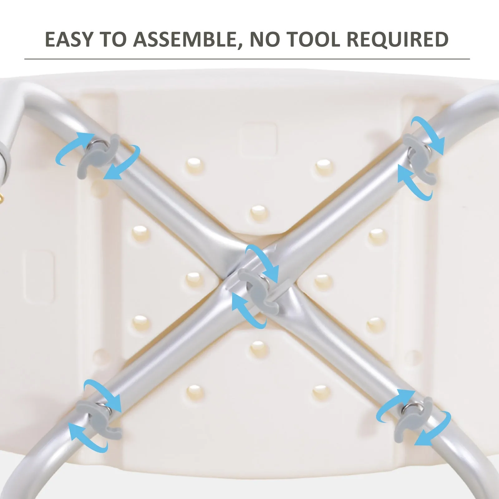 Portable Non-Slip Bathroom Stool – White