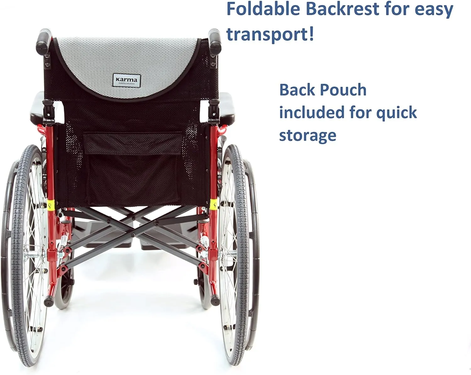 Red Ultra-Light Ergonomic Wheelchair | Only 25 lbs | With Removable Footrest