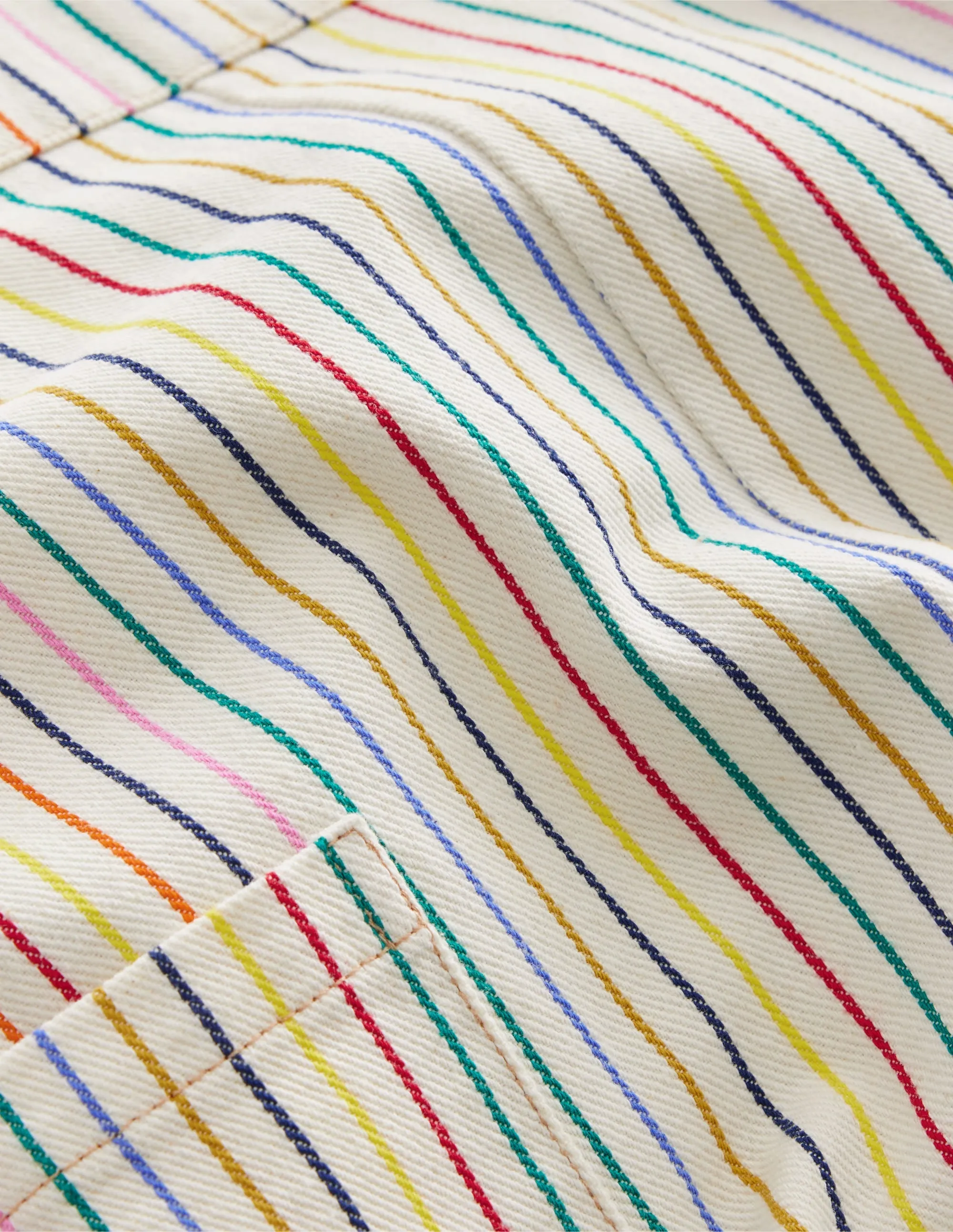 Relaxed Dungarees-Ivory Multi Stripe