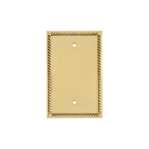 Rope Switch Plate with Blank Cover in Polished Brass