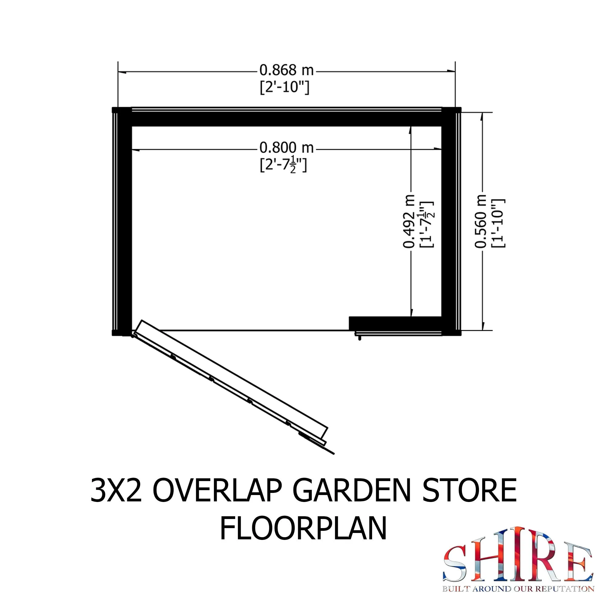 Shire Securstore 3' 1" x 2' Apex Garden Store - Budget Dip Treated Overlap