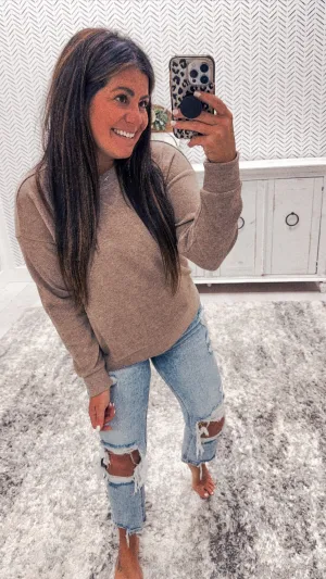 Staccato Fall Must Have Mushroom Textured Crewneck