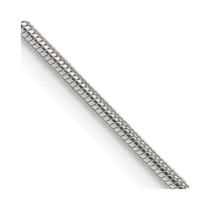 Sterling Silver 1.2mm Snake Chain Necklace w/4in ext.