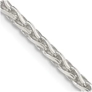 Sterling Silver 2.85mm Diamond-cut Round Spiga Chain Necklace