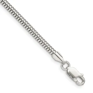 Sterling Silver 3mm Round Snake Chain Bracelet