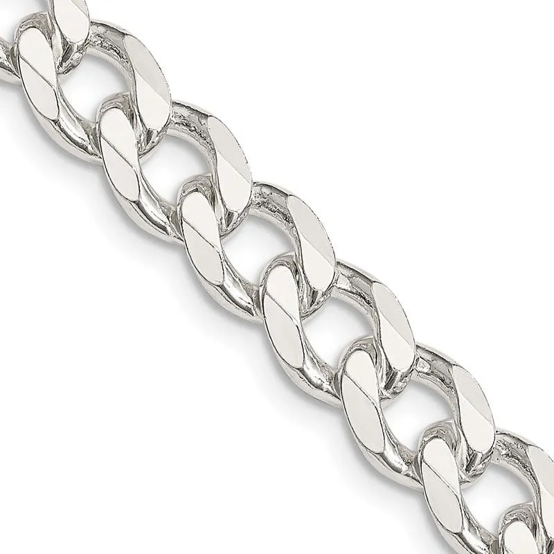 Sterling Silver 8mm Curb Chain Necklace