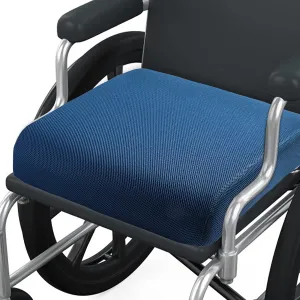 Thick Memory Foam Gel Seat Cushion  for Wheelchair Mobility Scooters I 18"X16"X4" Large I Blue
