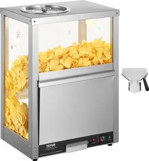 Vevor Nacho Chip Warmer 84.5 Qt Countertop Unit with Tempered Glass 300W Heating Base New